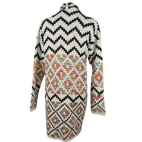 Dreamers Open Front Cotton Blend Tribal Geo Cardigan Moody | S/M - Picture 4 of 11